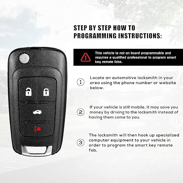 VOFONO VOFONO Keyless Entry Remote Flip Car Key Fob for 2010-2017 Chevy Camaro Cruze Equinox Impala Malibu Sonic GMC Terrain Buick Encore Replacement - View 7 of 7