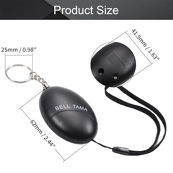Othmro Othmro Safe Sound Personal Alarm 3 Pack 120DB Keychain Emergency Safety Alarm for Women Men Children Elderly Black - View 2 of 9