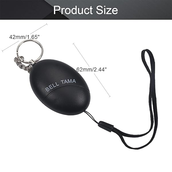 Othmro Othmro 2 Pack 120DB Personal Alarm Emergency Safety Device for Women Men Children Elderly Black - View 2 of 8
