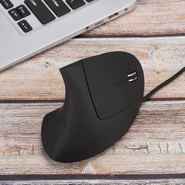Wendry Wendry Wired Ergonomic Mouse 3200dpi Optical Vertical Gaming Mouse 6D Adjustable LED for PC Laptop Black - View 7 of 9