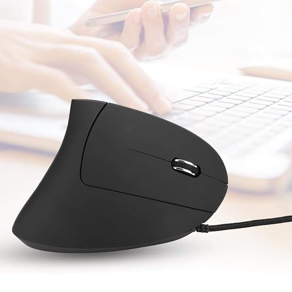 Wendry Wendry Wired Ergonomic Mouse 3200dpi Optical Vertical Gaming Mouse 6D Adjustable LED for PC Laptop Black - View 8 of 9