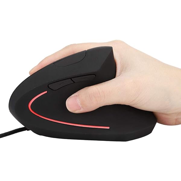 Wendry Wendry Wired Ergonomic Mouse 3200dpi Optical Vertical Gaming Mouse 6D Adjustable LED for PC Laptop Black