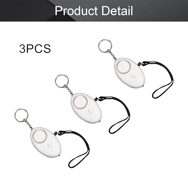 Othmro Othmro Safe Sound Personal Alarm 3 Pack 120DB Keychain Emergency Safety Alarm with LED Lights for Women Men Children Elderly White - View 4 of 8