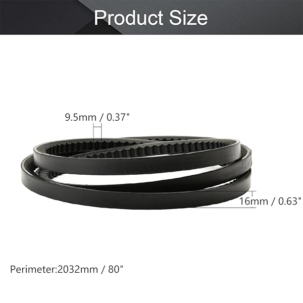 Othmro Othmro Triangle Belt BX80 80inch Industrial V-Belt Replacement for Lathes Table Saws and Band Saws Power Rubber Drive Belt - View 2 of 8