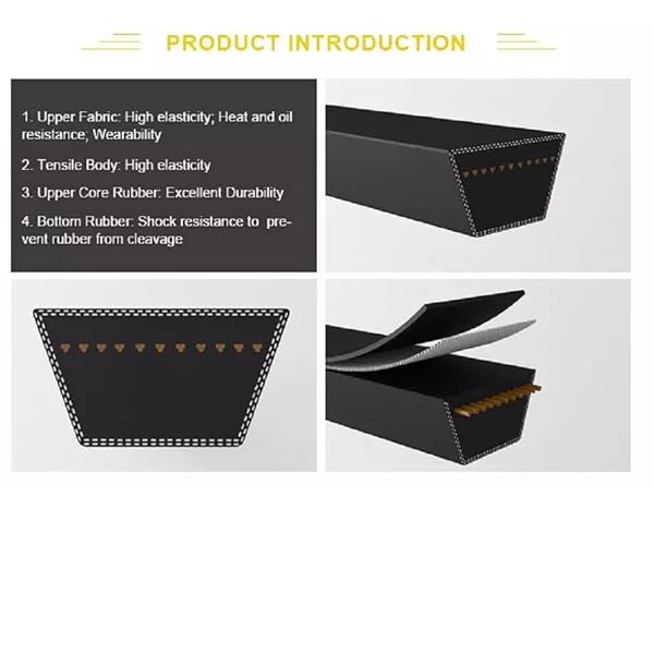 Othmro Othmro Triangle Belt BX63 63inch Industrial V-Belt Replacement for Lathes Table Saws and Band Saws Power Rubber Drive Belt - View 6 of 7