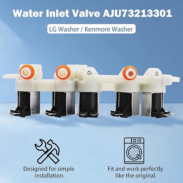 BTNTVEN AJU75152601 AJU73213301 Water Inlet Valve Replacement for LG Kenmore Washer Compatible with 5221EA1008F TAW35618287 AP5668417 - View 3 of 8