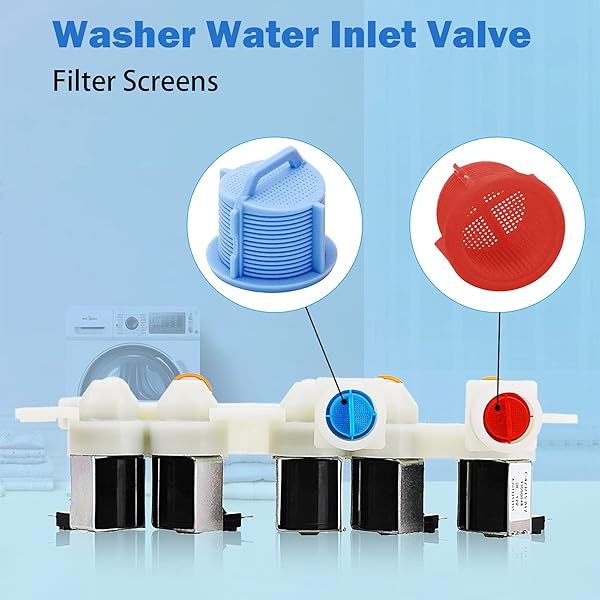 BTNTVEN AJU75152601 AJU73213301 Water Inlet Valve Replacement for LG Kenmore Washer Compatible with 5221EA1008F TAW35618287 AP5668417 - View 6 of 8