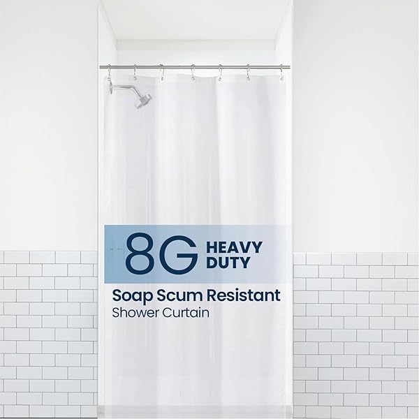 LiBa LiBa PEVA 8G Heavy Duty Waterproof Shower Curtain Liner 36x72 Inch Frosted Small Bathroom Stall Curtain