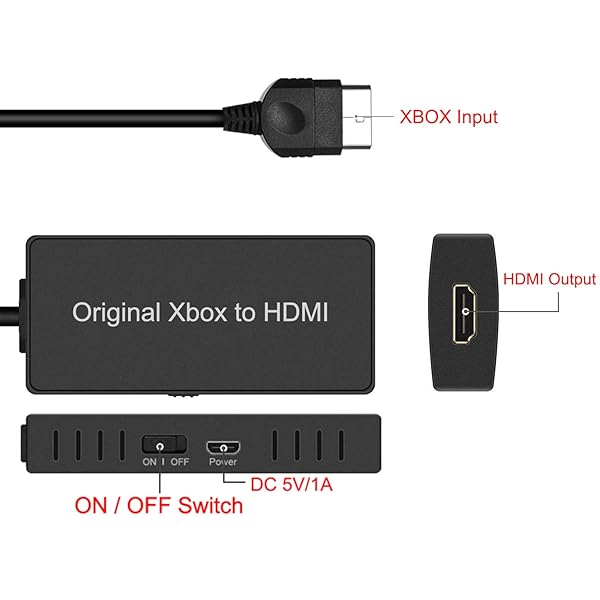 ZUZONG HD Link Cable for Original Xbox: HDMI Converter for 480i/720p with 100% Improved Picture Quality - View 4 of 7