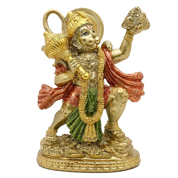 alikiki Alikiki Flying Hanuman Statue - Hindu God Idol for Home Temple, Yoga Decor & Spiritual Gifts