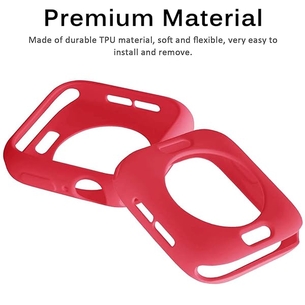 Miimall Miimall Slim TPU Bumper Case for Apple Watch 38mm Anti-Scratch Protective Cover Compatible with Series 3 and Series 2 Red - View 3 of 8