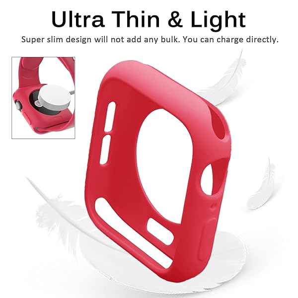 Miimall Miimall Slim TPU Bumper Case for Apple Watch 38mm Anti-Scratch Protective Cover Compatible with Series 3 and Series 2 Red - View 4 of 8