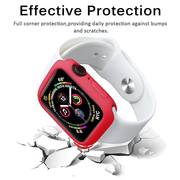 Miimall Miimall Slim TPU Bumper Case for Apple Watch 38mm Anti-Scratch Protective Cover Compatible with Series 3 and Series 2 Red - View 5 of 8