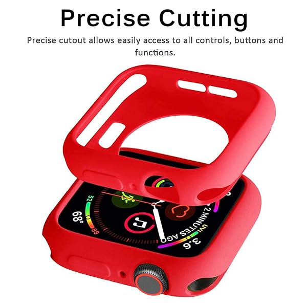 Miimall Miimall Slim TPU Bumper Case for Apple Watch 38mm Anti-Scratch Protective Cover Compatible with Series 3 and Series 2 Red - View 6 of 8