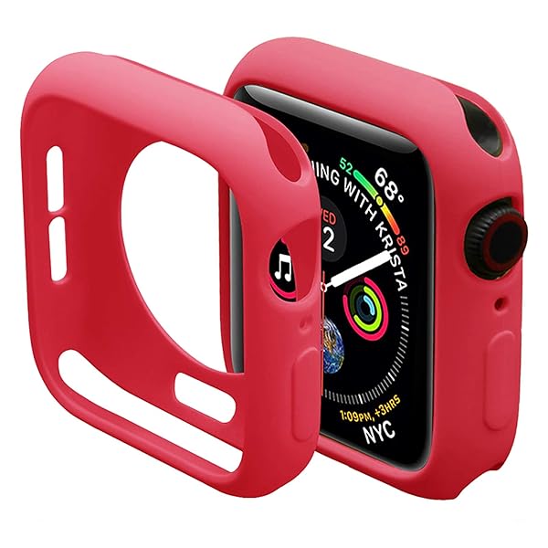 Miimall Miimall Slim TPU Bumper Case for Apple Watch 38mm Anti-Scratch Protective Cover Compatible with Series 3 and Series 2 Red - View 2 of 8