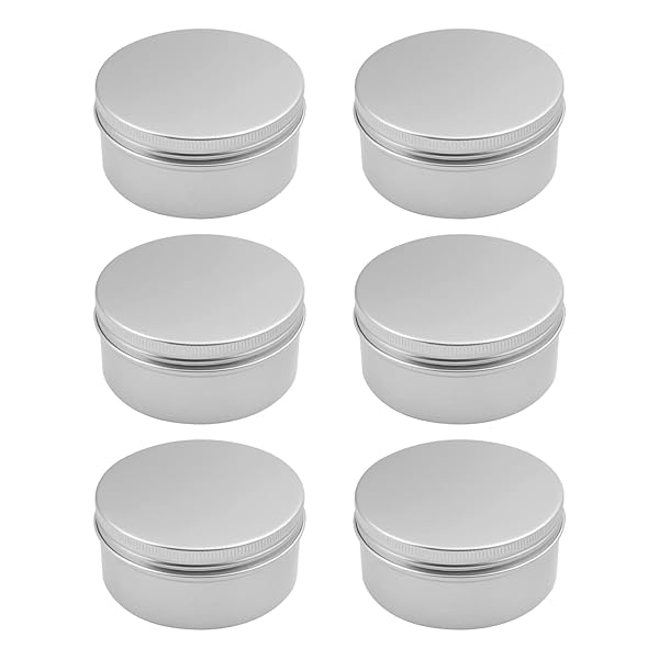 OTHMRO 6pcs 6.8oz Metal Round Tins - Perfect for Salves, Spices, Lip Balm & More | Durable Aluminum Containers with Screw Lid