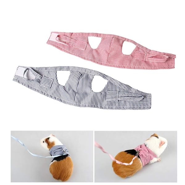 POPETPOP POPETPOP Hedgehog Harness Small Pet Chest Strap for Guinea Pig Fashionable Stripe Design Easy to Wear Pet Supplies - View 5 of 7