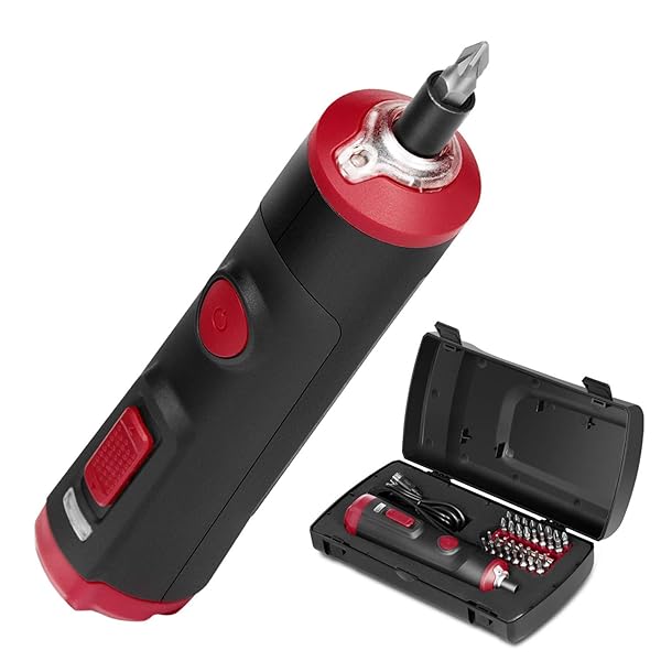 Eastvolt Eastvolt 4V Cordless Mini Electric Screwdriver with 1500mAh Battery 32 Bits Extension Holder and Storage Toolbox
