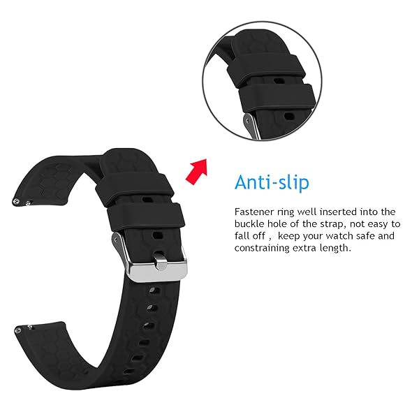 E ECSEM 6 PCS Band Keeper for Garmin Approach S10 S20 S60 S5 S6 Forerunner 255 265 965 955 Venu 3 2 Vivoactive 4 Black Silicon Fastener Rings - View 3 of 3