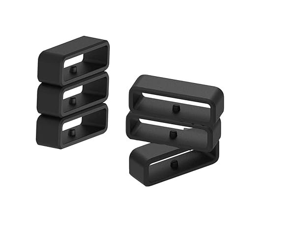 E ECSEM 6 PCS Band Keeper for Garmin Approach S10 S20 S60 S5 S6 Forerunner 255 265 965 955 Venu 3 2 Vivoactive 4 Black Silicon Fastener Rings