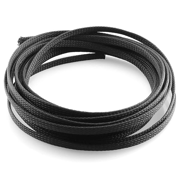 DGZZI DGZZI 16.4ft Braided Wire Sleeve 1/4 Inch Flame Retardant Black Expandable Cable Sleeving for Automotive Audio Video Home Devices - View 2 of 4
