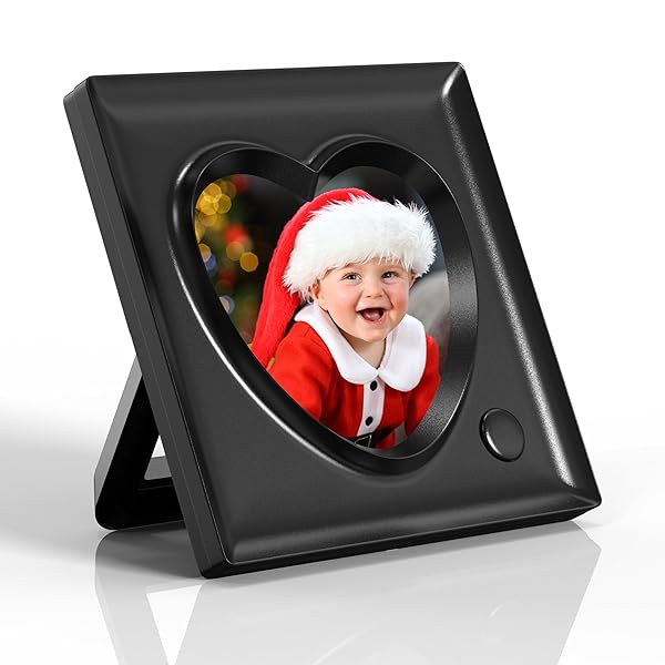 KWANWA KWANWA Personalized Voice Picture Frame - 20S Recordable Heart Shape Gift for Graduation, Christmas, Birthdays & Weddings