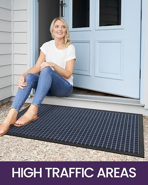 DEXI "DEXI Heavy Duty Door Mat - Stain & Fade Resistant Non-Slip Indoor/Outdoor Mat 35"x23" - Perfect for Entryways & Patios" - View 10 of 10