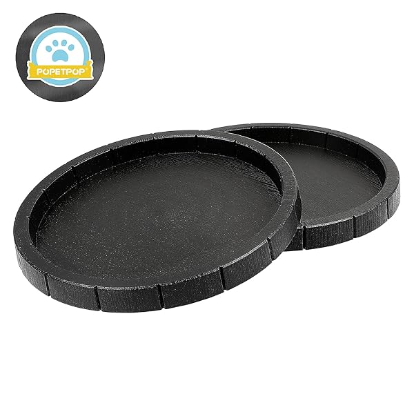 POPETPOP POPETPOP 2Pcs Lightweight Round Reptile Feeding Bowls Tortoise Food Dish Water Container for Reptile Tank Decor - View 6 of 9