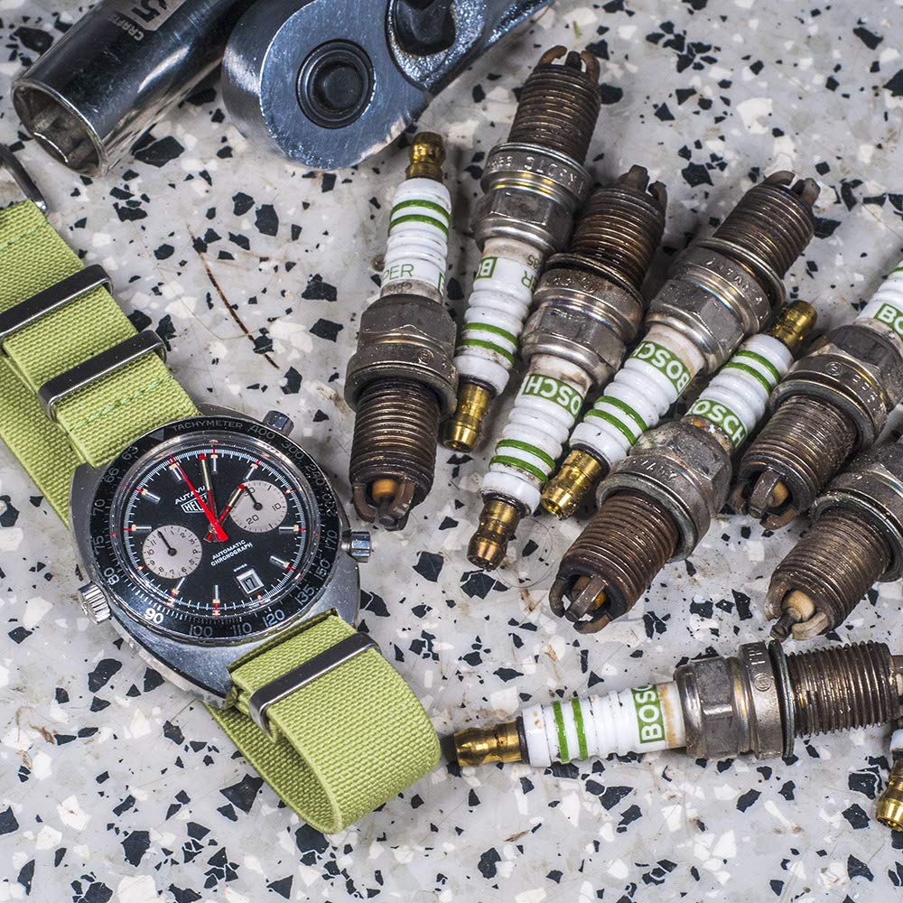 StrapHabit StrapHabit Elastic Watch Strap for Men and Women 20mm 22mm Nylon One Piece Military Parachute Band Black Red Premium Striped - View 7 of 8