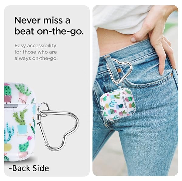 Olytop Olytop Cute Cactus Airpods 2nd/1st Gen Case Cover, Plants Airpods 2nd 1st Generation Protective Case Cover Hard Skin Women Girl for Apple iPods 2/1 Gen with Keychain -Cactus - View 4 of 8