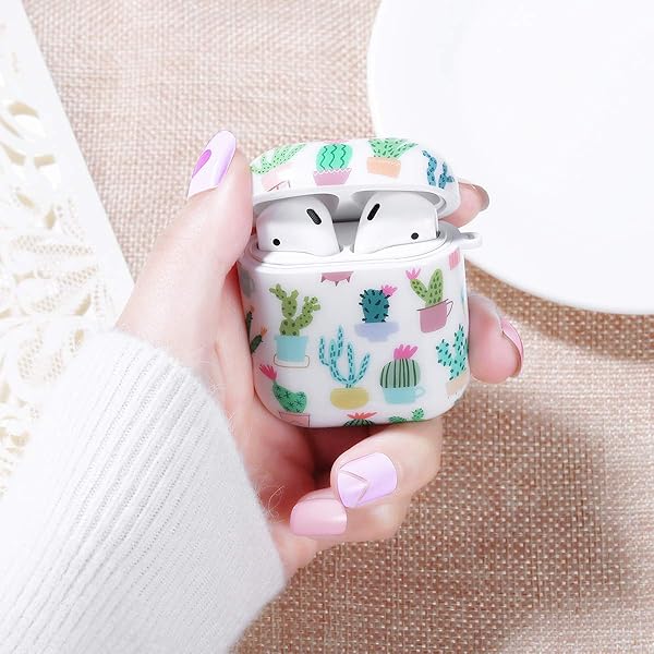 Olytop Olytop Cute Cactus Airpods 2nd/1st Gen Case Cover, Plants Airpods 2nd 1st Generation Protective Case Cover Hard Skin Women Girl for Apple iPods 2/1 Gen with Keychain -Cactus - View 5 of 8