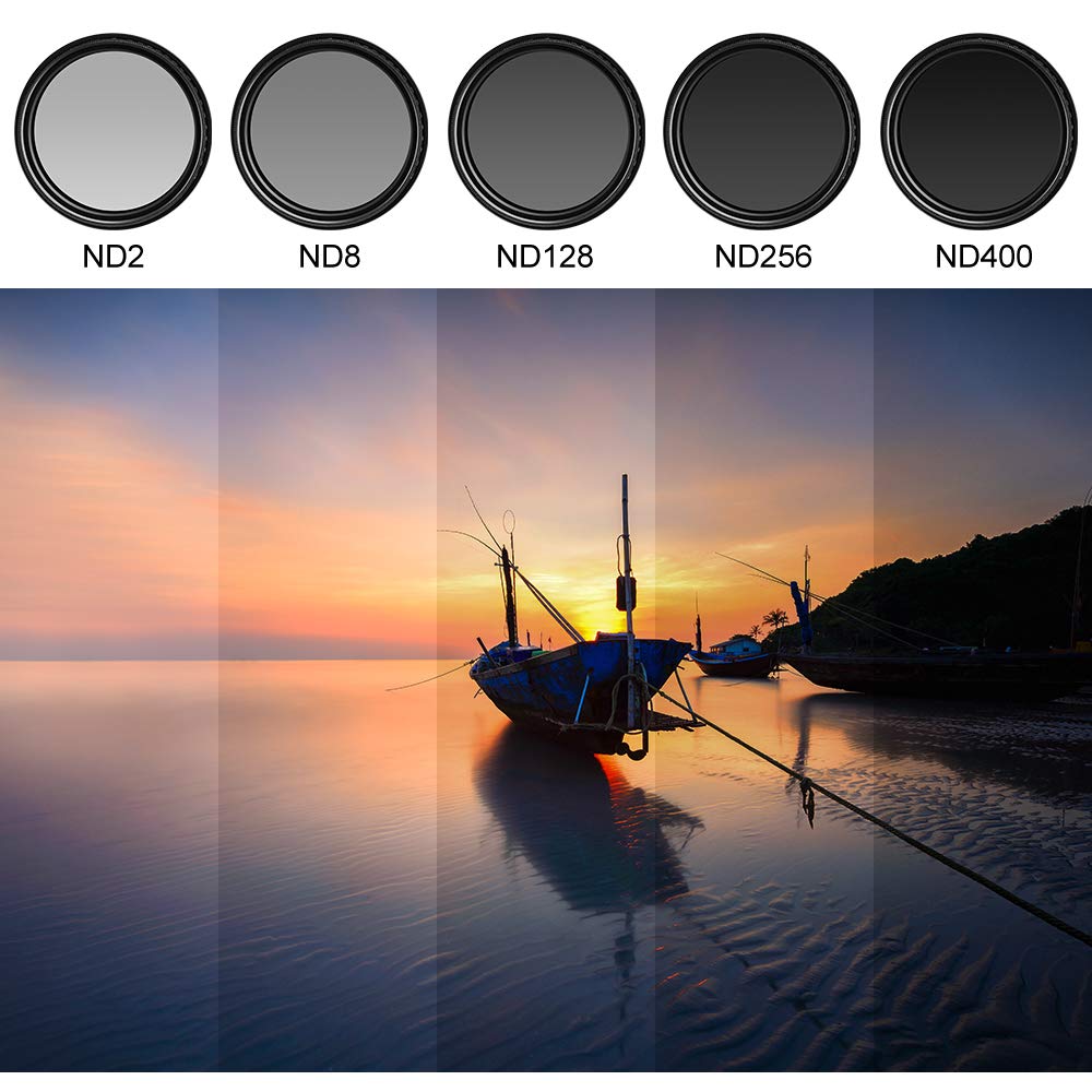 62mm Slim Variable ND Filter Adjustable ND2-ND400 for Canon Nikon Sony Pentax Olympus Fuji DSLR Cameras - View 5 of 7