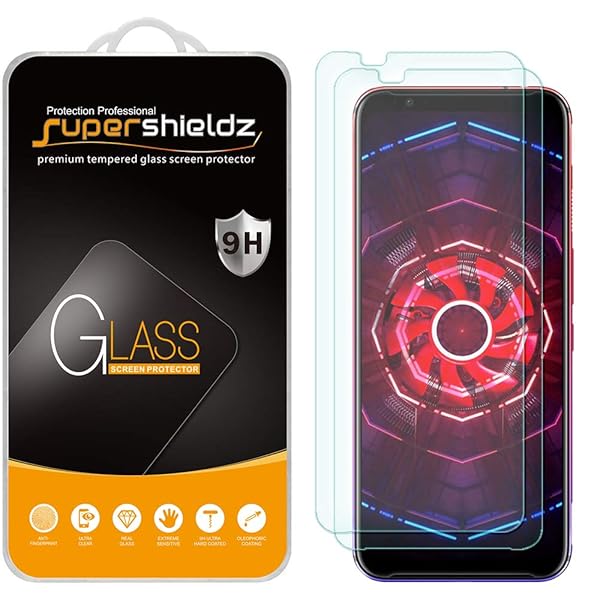Supershieldz 2 Pack Tempered Glass Screen Protector for ZTE Nubia Red Magic 3 and 3S Anti Scratch Bubble Free