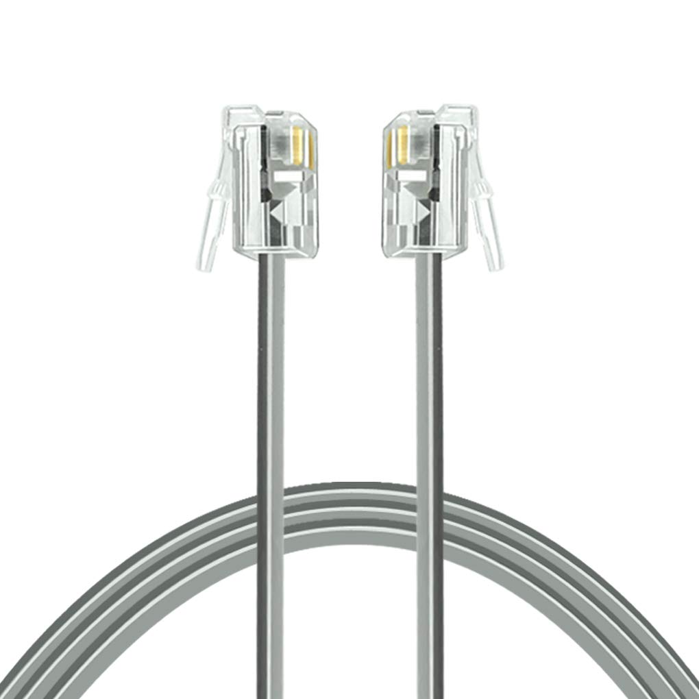 NECABLES 6ft Telephone Cord RJ11 Male to Male for Landline Phone and Fax 6 Feet Long