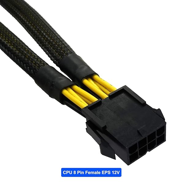 COMeap COMeap 8 Pin CPU Splitter Female to Male Power Supply EPS Adapter Extension Cable 9.5 inch for Motherboard - View 2 of 6