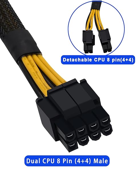 COMeap COMeap 8 Pin CPU Splitter Female to Male Power Supply EPS Adapter Extension Cable 9.5 inch for Motherboard - View 3 of 6