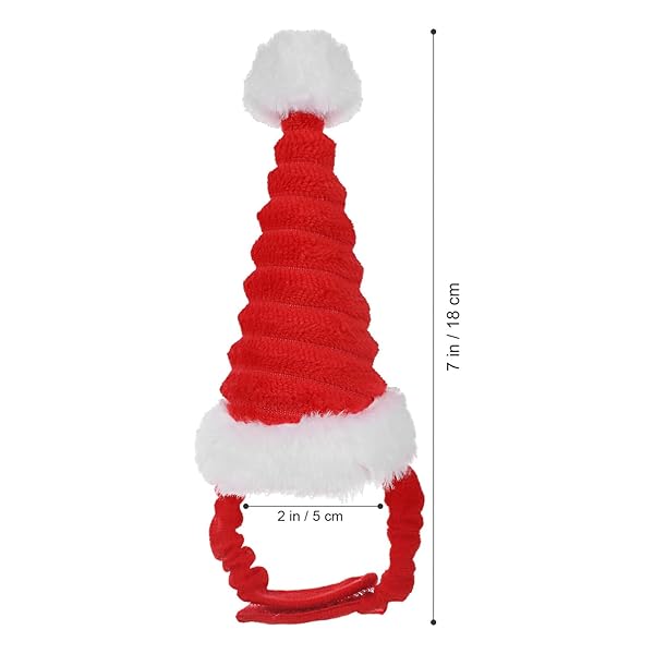 POPETPOP POPETPOP Guinea Pig Costume Christmas Hat Set for Small Pets Santa Claus Cap for Rabbits Hamsters Kittens and More 2pcs - View 3 of 9