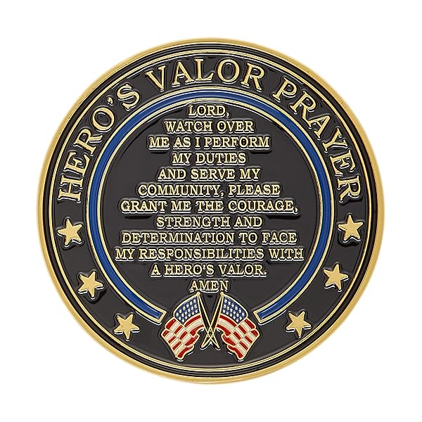 Hero's Valor Hero's Valor Law Enforcement Badge Challenge Coin Prayer Single Coin Pack - View 3 of 3