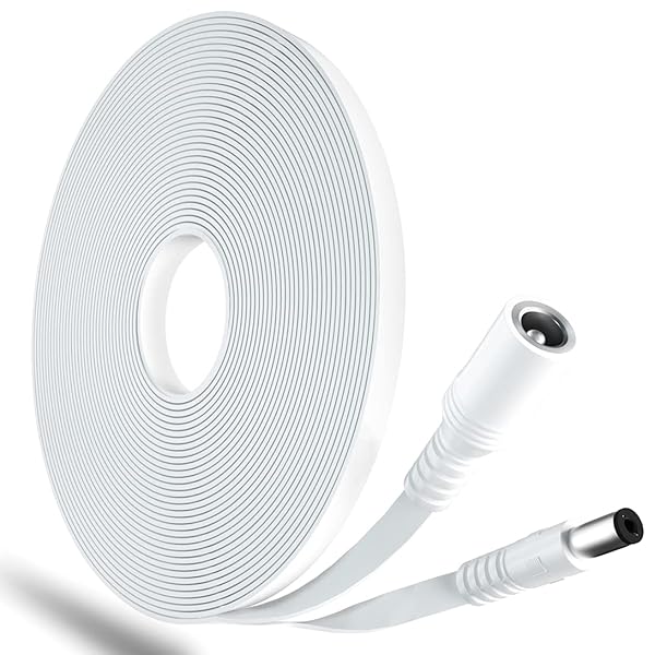 SIOCEN SIOCEN 10FT DC Power Extension Cable 5.5mm x 2.1mm for Security Camera Router LED Strip 12V 5V 9V 24V Flat Male to Female Plug Adapter