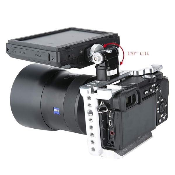 NICEYRIG Buy NICEYRIG DSLR Monitor Mount - ARRI Standard 3/8'' Hole, Tilt & Swivel Holder for Camera Cages & Stabilizers - View 4 of 7