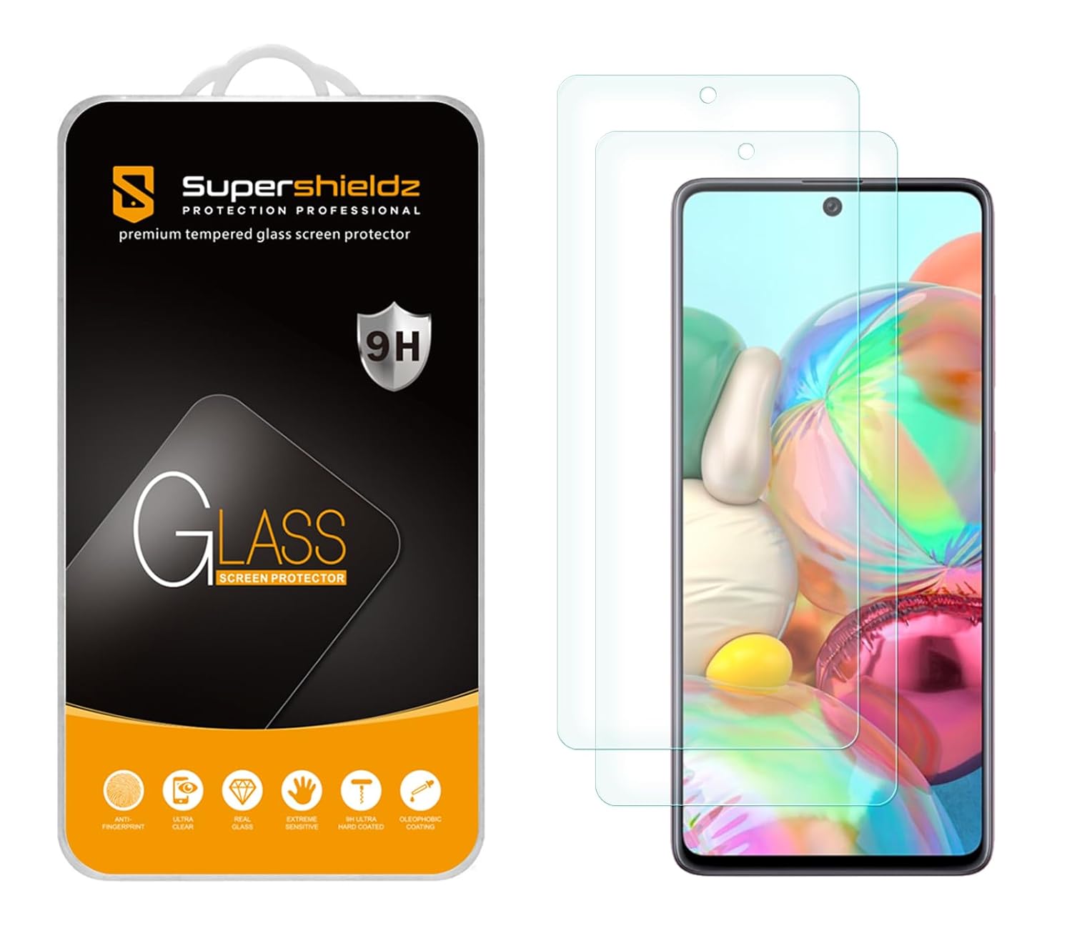 Supershieldz 2 Pack Tempered Glass Screen Protector for Samsung Galaxy A71 4G Anti Scratch Bubble Free