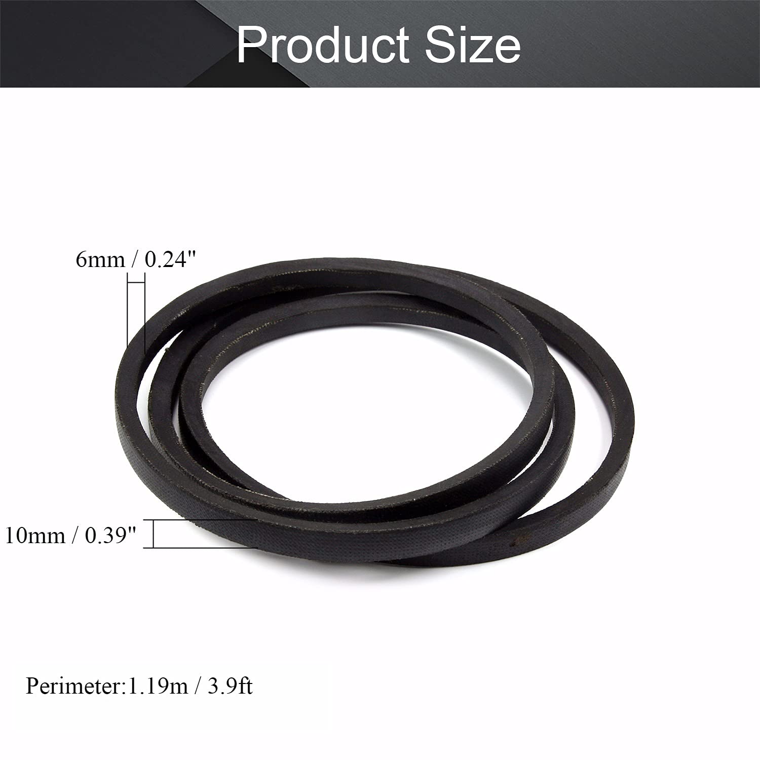 Othmro Othmro M-47 Drive V Belt 1193mm Industrial Power Rubber Transmission Belt for Lawn Mower Replacement - View 2 of 9