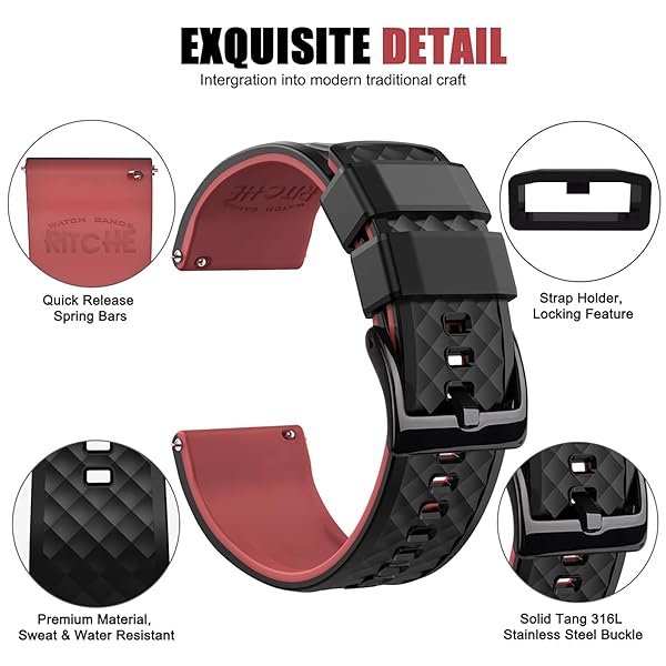 Ritche Ritche Christmas Stocking Stuffers Silicone Watch Bands Quick Release Rubber Bands for Men and Women 24mm - View 2 of 7