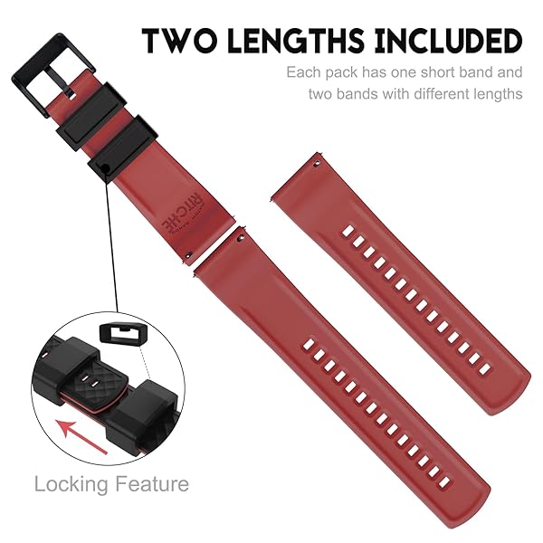 Ritche Ritche Christmas Stocking Stuffers Silicone Watch Bands Quick Release Rubber Bands for Men and Women 24mm - View 3 of 7