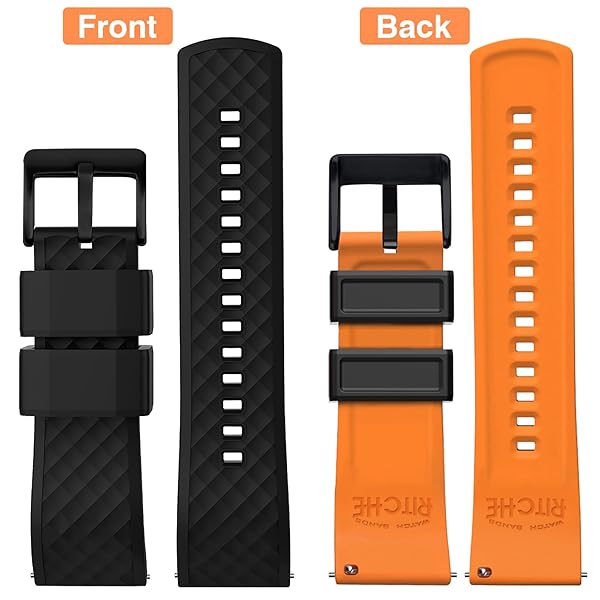 Ritche Ritche Christmas Gift 24mm Silicone Quick Release Rubber Watch Bands for Men Perfect for White Elephant Gifts and Stocking Stuffers - View 4 of 7