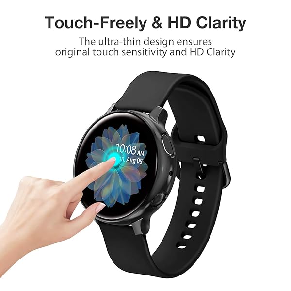 Yolovie Yolovie 4 Pack Screen Protector Case for Samsung Galaxy Watch Active 2 40mm Silicone Bumper Protective Shell Clear Silver Black Gray - View 4 of 8