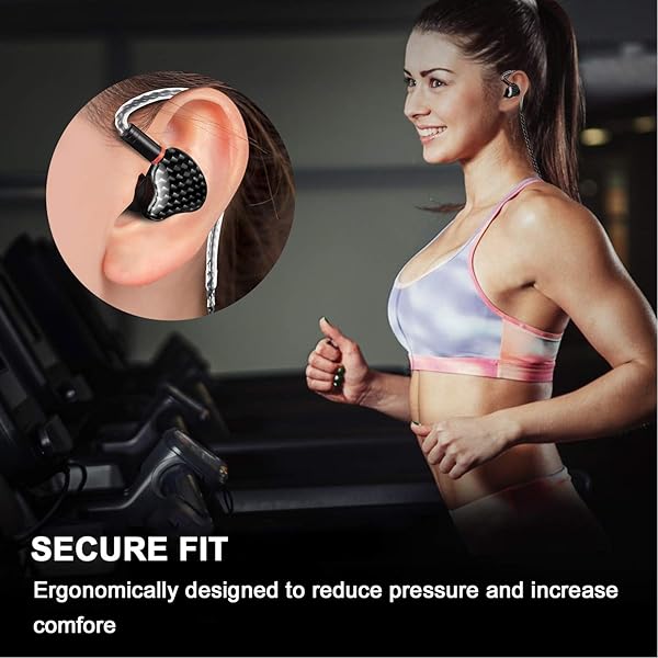 DCMEKA DCMEKA HiFi Stereo IEM Earphones Dynamic Dual Driver Wired Earbuds Noise Canceling Headset for Singers Musicians Drummers Audiophiles Carbon Fiber - View 3 of 7
