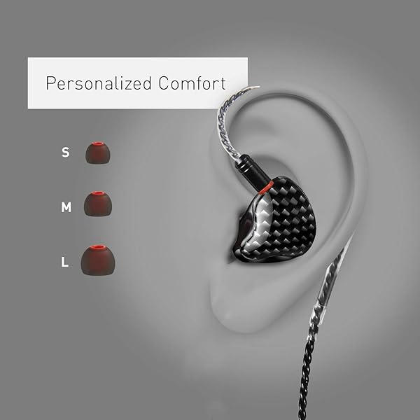 DCMEKA DCMEKA HiFi Stereo IEM Earphones Dynamic Dual Driver Wired Earbuds Noise Canceling Headset for Singers Musicians Drummers Audiophiles Carbon Fiber - View 4 of 7
