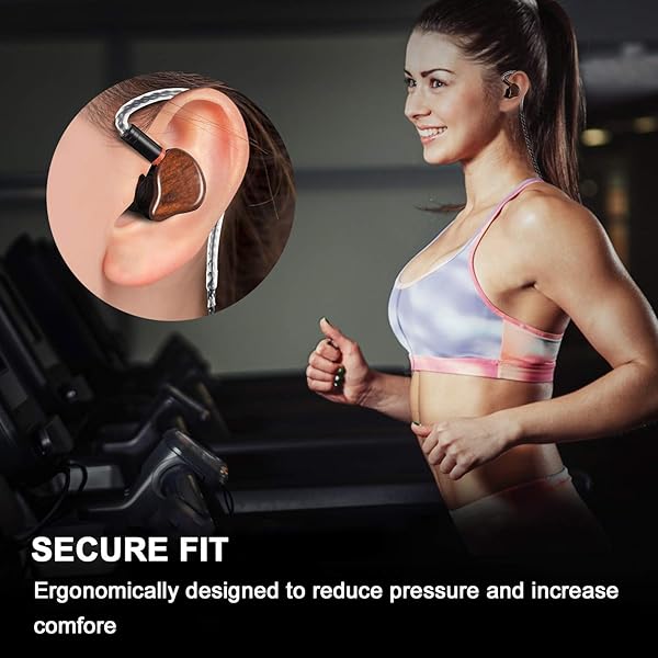 DCMEKA DCMEKA in Ear Monitor Headphones, HiFi Stereo IEM Earphones, Dynamic Dual Driver Wired Earbuds with Detachable Cable, Noise Canceling Headset for Singers Musicians Drummers Audiophile (Wood Grain) - View 5 of 8