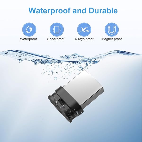 RAOYI RAOYI 2 Pack 64GB USB Flash Drive USB 3.0 Mini Fit Ultra Slim Thumb Drive with Lanyard Black - View 7 of 9